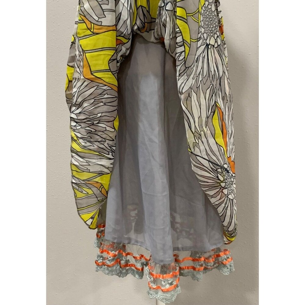 Pura Vida Dress Size 6 Side Zip Embroidered Lace Trim Floral Multicolor Vibrant - Picture 6 of 16